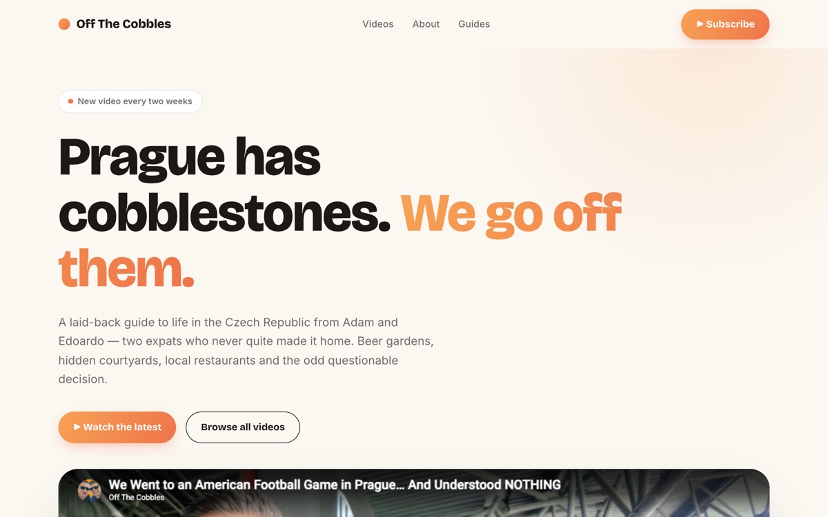 The Off The Cobbles website